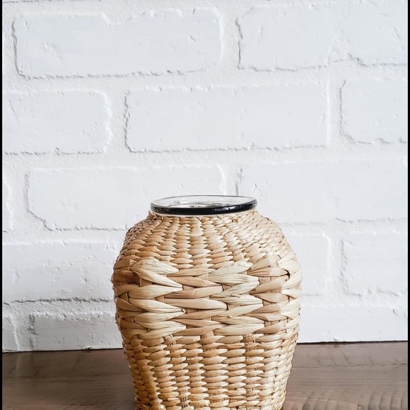 Accents Woven Basket Vase With A Glass Insert Poshmark
